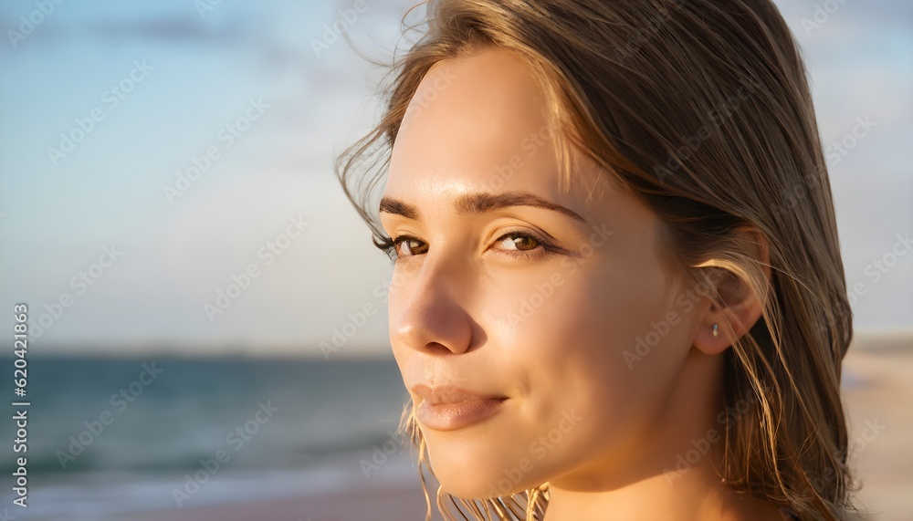 Golden Splendor Close-up Portrait of a Blonde Woman with a Mesmerizing Face. AI Generative Golden Splendor Close-up Portrait of a Blonde Woman with a Mesmerizing Face. AI Generative
