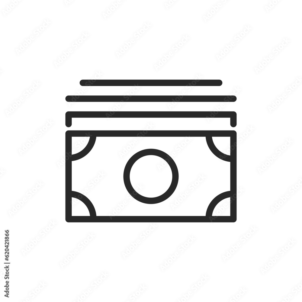 Cash Only Icon. Vector Illustration of a Stack of Paper Money, Symbolizing Cash Payment and Transactions, Savings and Financial Operations. Cash Only Icon. Vector Illustration of a Stack of Paper Money, Symbolizing Cash Payment and Transactions, Savings and Financial Operations.