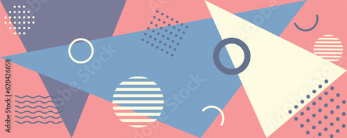 Geometric triangular pattern in memphis style. Flat illustration