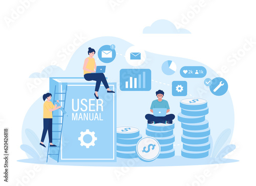 Cooperate for sales business trending concept flat illustration