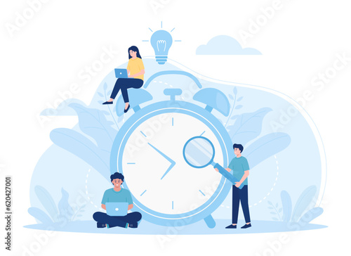 Time to study together trending concept flat illustration
