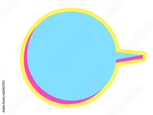 影のある立体的な色々な形のフキダシ　丸