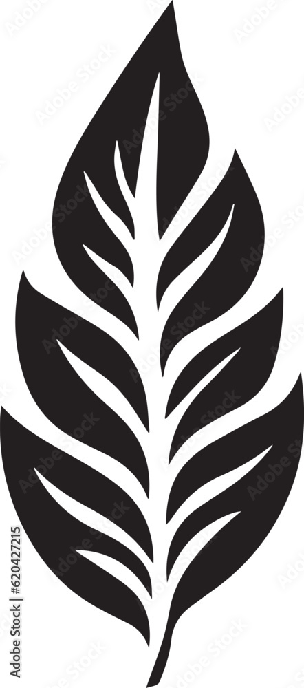 Alternate leaf Black And White, Vector Template  for Cutting and Printing
