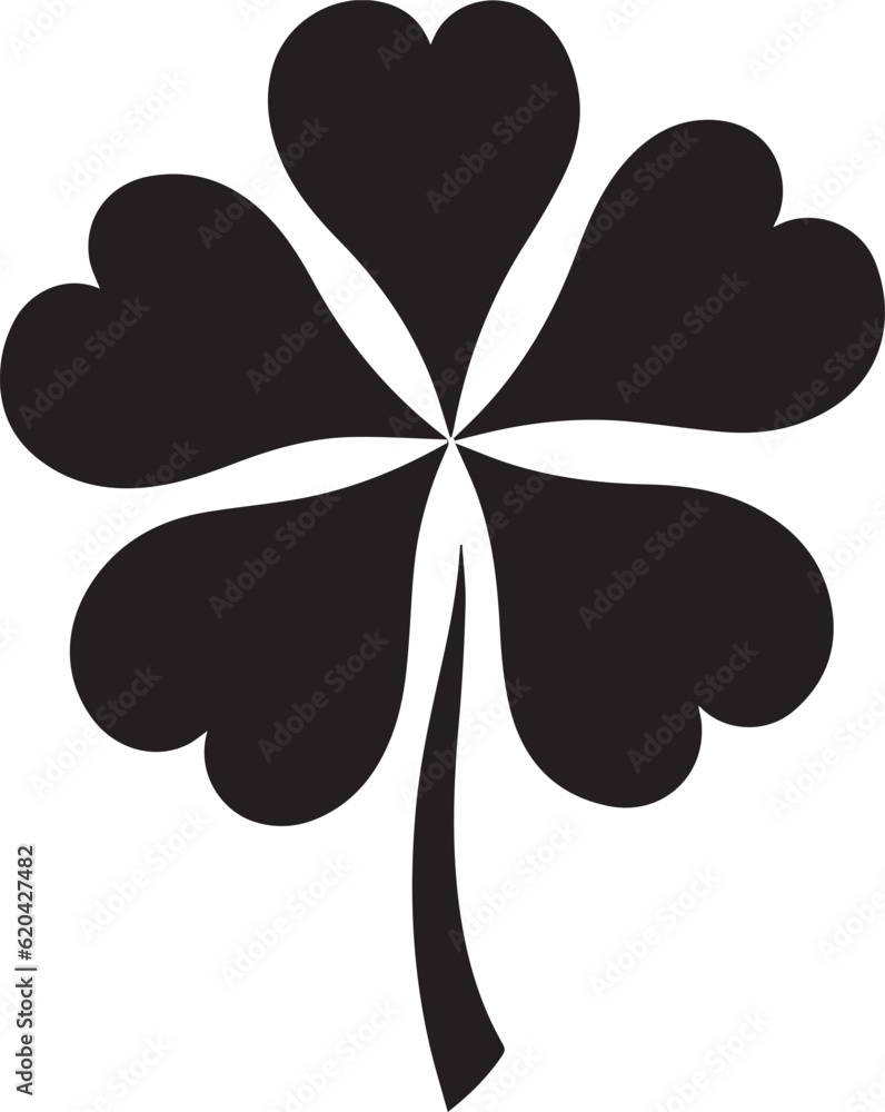 Clover Leaf Black And White, Vector Template Set for Cutting and Printing Clover Leaf Black And White, Vector Template Set for Cutting and Printing