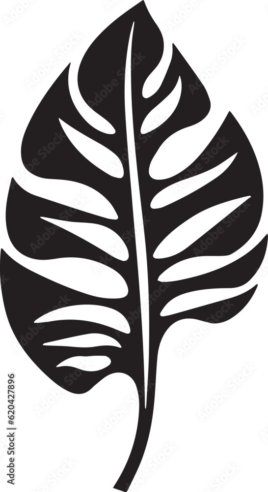Palmate Leaf Black And White, Vector Template Set for Cutting and Printing Palmate Leaf Black And White, Vector Template Set for Cutting and Printing