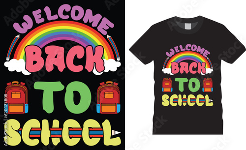 Welcome back to school typography t shirtdesign vector template.