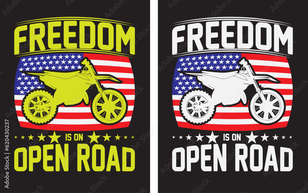 FREEDOM IS AN OPEN ROAD T-SHIRT DESIGN