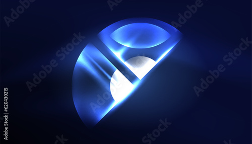 Abstract background vector neon glowing geometric elements. Hi-tech design for wallpaper, banner, background, landing page, wall art, invitation, prints, posters