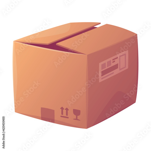 Cardboard Box as Paper Packaging Container Vector Illustration