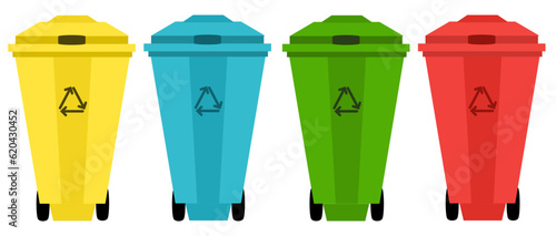 set of trash can
