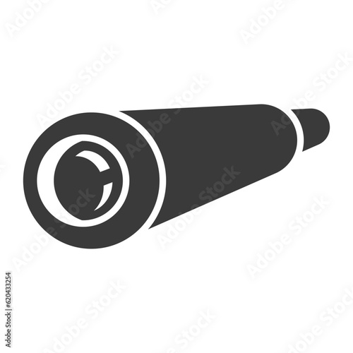 Spyglass glyph icon isolated on white background.Vector illustration.
