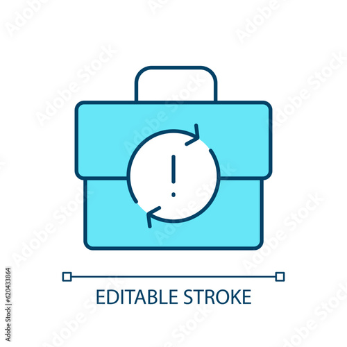 Job insecurity RGB color icon. Self employed. Financial instability. Income inequality. Risk company. Job market. Isolated vector illustration. Simple filled line drawing. Editable stroke