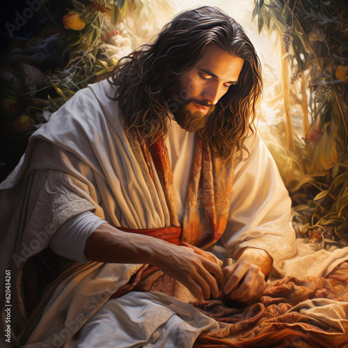 Divine Mercy of Jesus God of Christian handsome Jesus