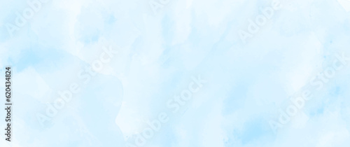 Blue vector watercolor texture. Christmas template for design. Hand drawn blue abstract vector illustration for background, cover design, interior decor and poster. Grunge surface. Empty blank. 