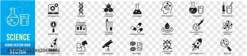 Science line icons set collection vector illustration.