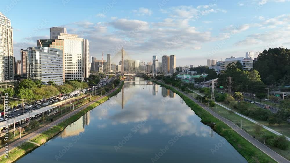 Cable Bridge At Downtown In Sao Paulo Brazil. Cityscape Bridge. Traffic Road. Sao Paulo Brazil. City Skyline Landscape. Cable Bridge At Downtown In Sao Paulo Brazil. Cable Bridge At Downtown In Sao Paulo Brazil. Cityscape Bridge. Traffic Road. Sao Paulo Brazil. City Skyline Landscape. Cable Bridge At Downtown In Sao Paulo Brazil.