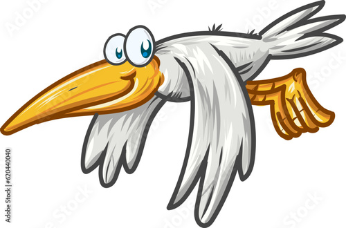 Funny seagull character cartoon. vector illustration