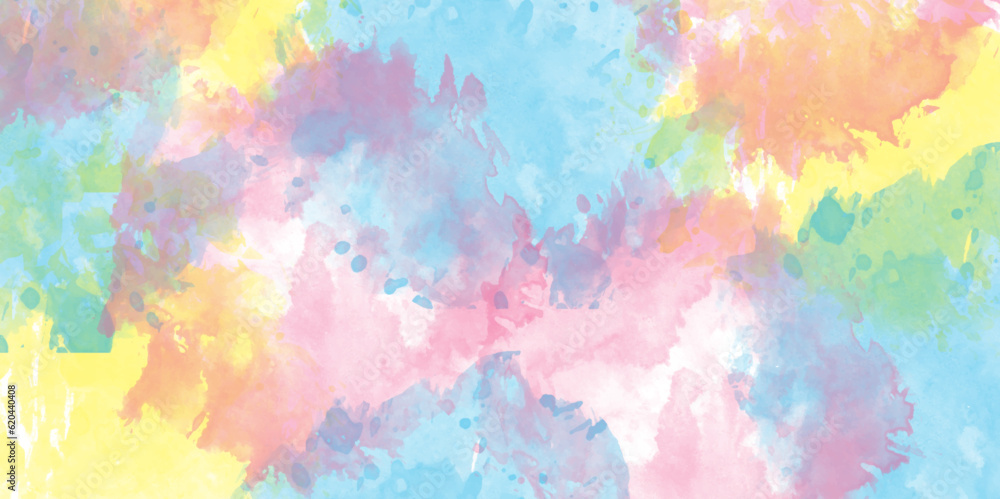 Abstract colorful watercolor background. Colorful watercolor for paper textured, wallpaper, grunge design, vintage card, templates and many more.