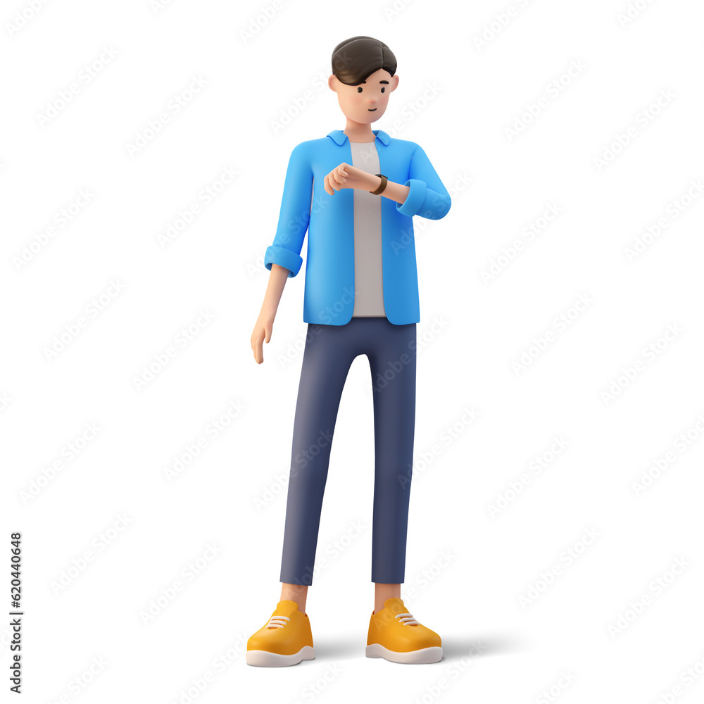 male cartoon character 3d illustration