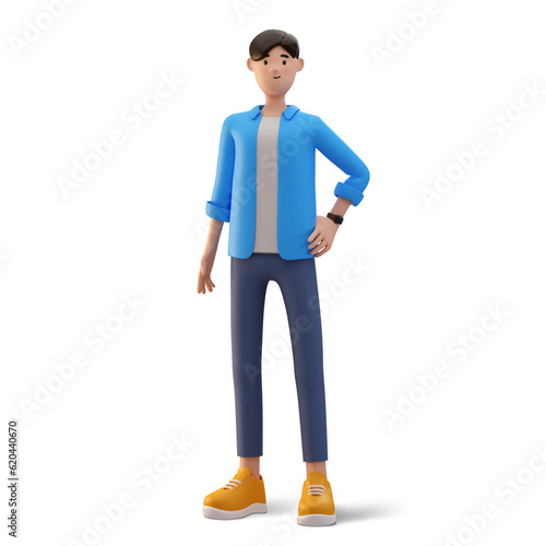 male cartoon character 3d illustration