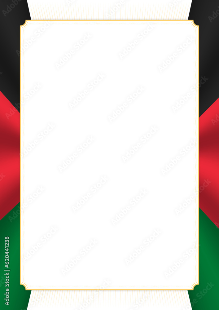 Vertical frame and border with Afghanistan flag Stock Vector | Adobe Stock