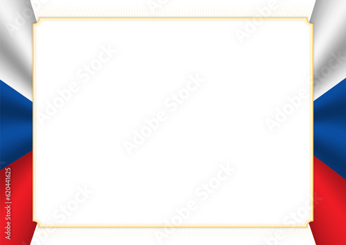 Horizontal  frame and border with Slovakia flag