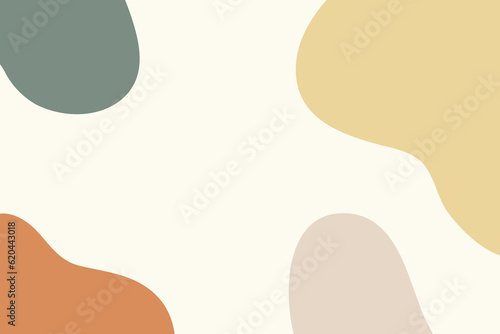 Fashion stylish templates with organic abstract shapes in nude pastel colors. Neutral beige, terracotta background in boho style. Burnt orange contemporary collage. Vector Illustration