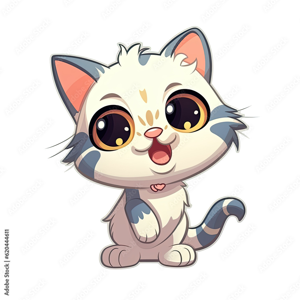 cute cat with big eyes AI generative cute cat with big eyes AI generative