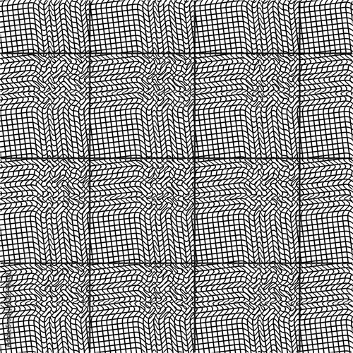 Tile with fishing net with distorted lines and borders