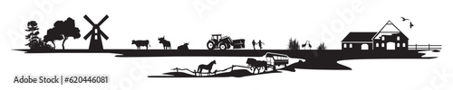 Illustration einer Bauernhof Landschaft 