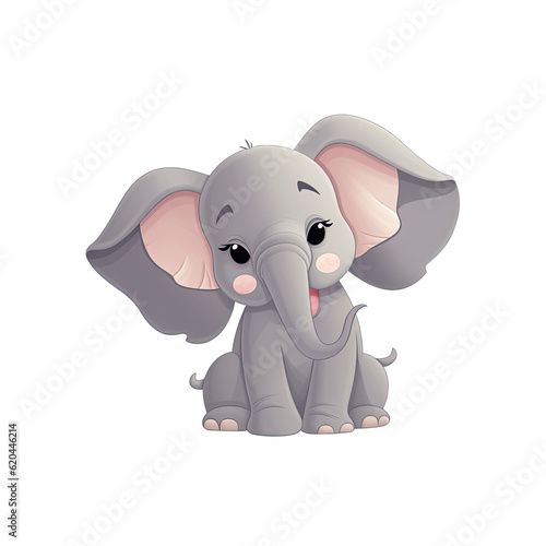 cute elephant with big eyes AI generative