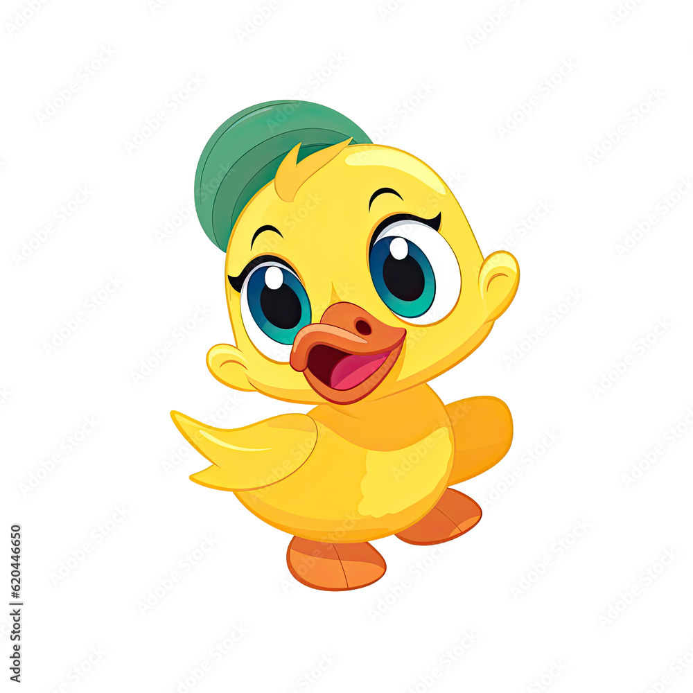 cute duck with big eyes and lips AI generative cute duck with big eyes and lips AI generative