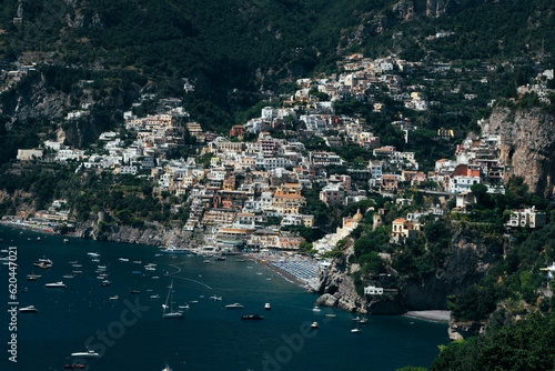 View of the beautiful town of Positano, on the Amalfi coast. World Heritage Site in Italy, Europe. Unique paradise and one of the best known summer destinations in the world