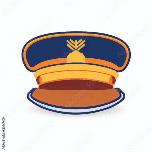 pilot cap vector illustration isolated white background