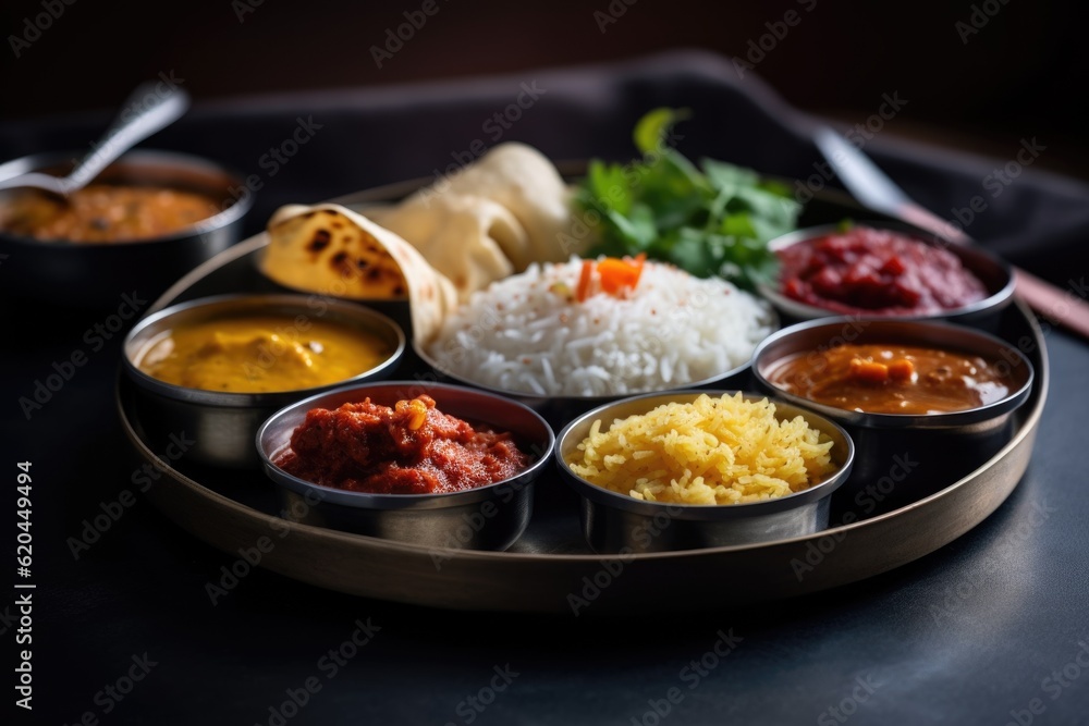 Indian vegetarian thali or food platter
