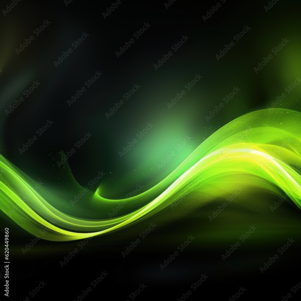 Naklejka premium Visualization of sound waves. Abstract futuristic background with colorful glowing neon moving high speed wave lines and bokeh lights. Data transfer concept. Fantastic wallpaper. Generative AI