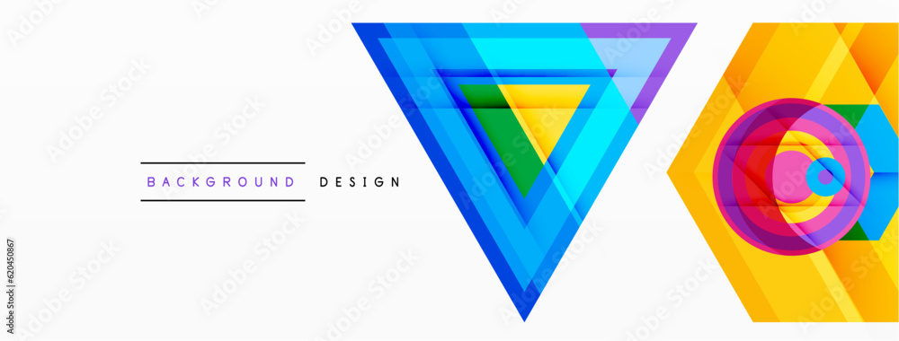 Geometric shapes vector design with dynamic shadow effect features a ...
