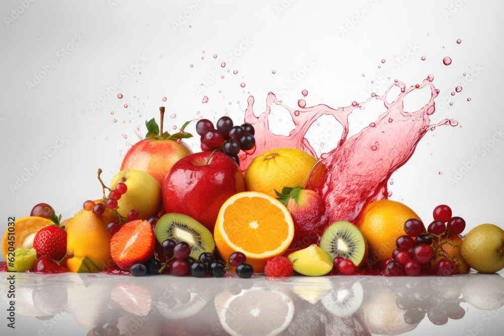 Colorful fruits tasty fresh ripe juicy on a white background Colorful fruits tasty fresh ripe juicy on a white background