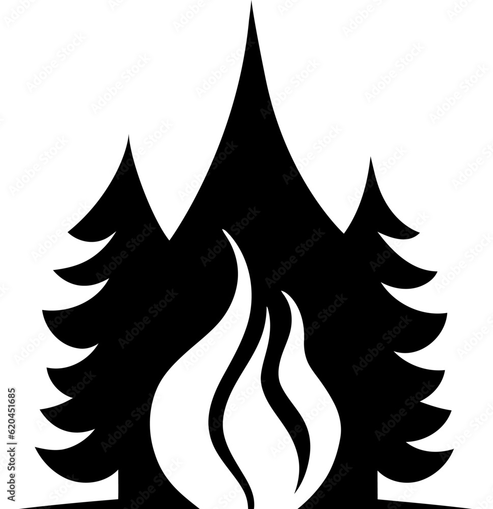 Forest fire burning icon Forest fire burning icon