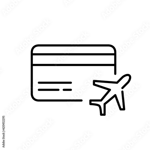 Airline loyalty program membership card. Earning points for flights. Pixel perfect, editable stroke icon