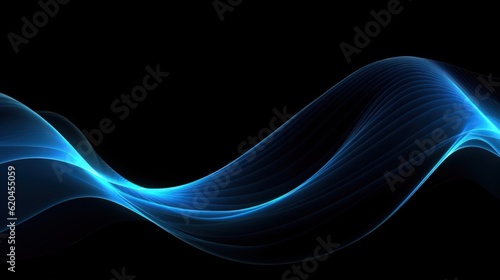 Visualization of sound waves. Abstract futuristic background with colorful glowing neon moving high speed wave lines and bokeh lights. Data transfer concept. Fantastic wallpaper. Generative AI
