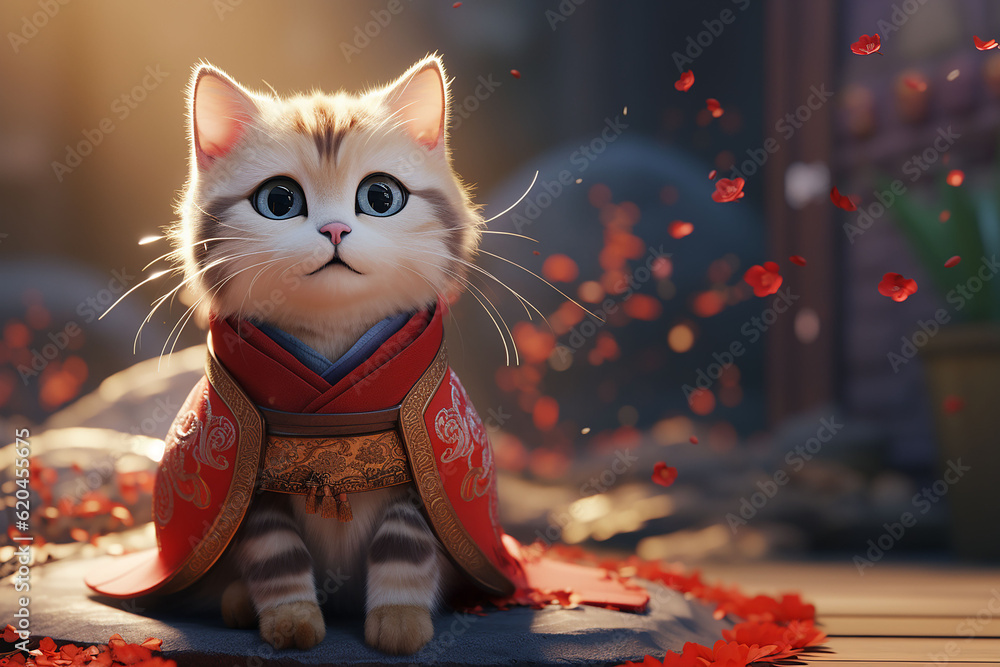 Cat in hanbok,GenerativeAI