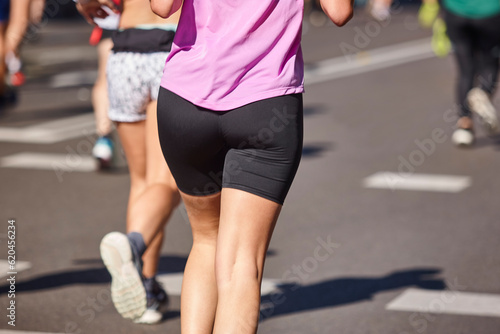 Runners on the street. Healthy lifestyle. Jogging exercise. Athletics