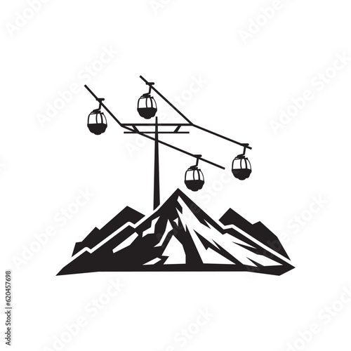 Cable car icon vector illustration template design.