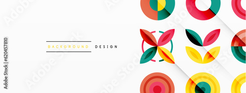Free Download Colorful circles in a grid composition abstract background. Design for wallpaper, banner, background, landing page, wall art, invitation, prints, posters - GFXLoad