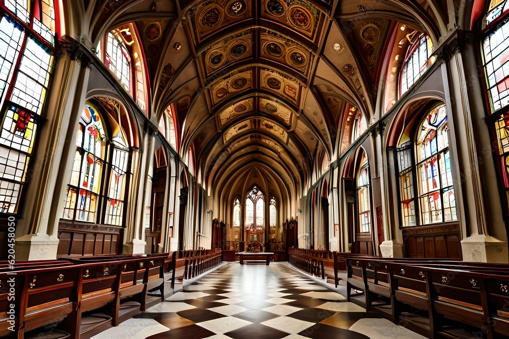 interior of the church of st john the baptist generated ai