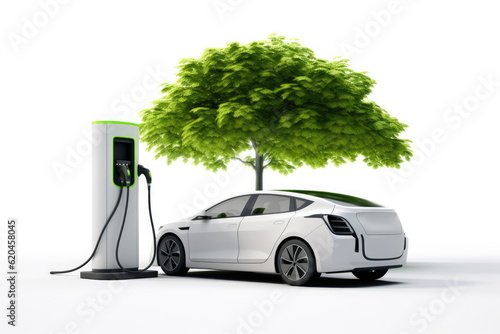 Ev charging station, green energy power, ev car