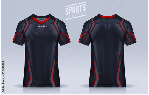 t-shirt sport design template, Soccer jersey mockup for football club. uniform front and back view.