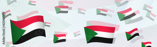 Sudan flag-themed abstract design on a banner. Abstract background design with National flags. Free Download Sudan flag-themed abstract design on a banner. Abstract background design with National flags. - GFXLoad
