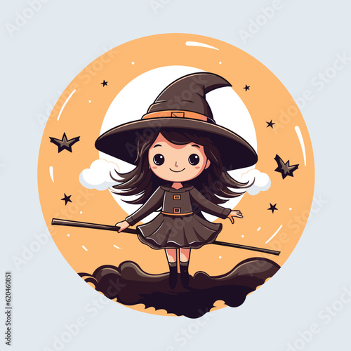 halloween witch with pumpkin